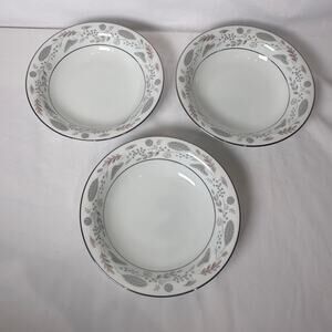 Noritake China Doranne 5505 Soup Cereal Bowls Set of 3 Made in Japan 7 1/2"